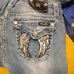 Miss Me Light Blue Wing Embellished Jeans